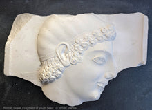 Load image into Gallery viewer, Roman Greek Head of a Youth Frieze Fragment Sculptural wall relief plaque www.Neo-Mfg.com 15" museum reproduction