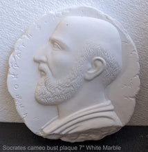 Load image into Gallery viewer, Roman Greek Socrates cameo bust plaque Sculptural wall relief plaque www.Neo-Mfg.com 7"