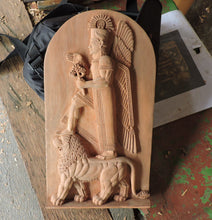 Load image into Gallery viewer, Babylonian Bass relief of Haldi sculpture wall plaque 12" www.NEO-MFG.com