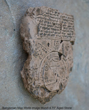 Load image into Gallery viewer, Babylonian Map World Imago Mundi 4.75" Oldest & famous from Sippar Persian 500BC Akkadian text Museum Reproduction