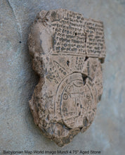Load image into Gallery viewer, Babylonian Map World Imago Mundi 4.75" Oldest & famous from Sippar Persian 500BC Akkadian text Museum Reproduction