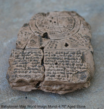 Load image into Gallery viewer, Babylonian Map World Imago Mundi 4.75" Oldest & famous from Sippar Persian 500BC Akkadian text Museum Reproduction
