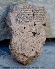 Load image into Gallery viewer, Babylonian Map World Imago Mundi 4.75" Oldest & famous from Sippar Persian 500BC Akkadian text Museum Reproduction