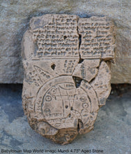 Load image into Gallery viewer, Babylonian Map World Imago Mundi 4.75" Oldest & famous from Sippar Persian 500BC Akkadian text Museum Reproduction