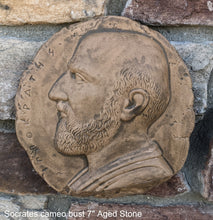 Load image into Gallery viewer, Roman Greek Socrates cameo bust plaque Sculptural wall relief plaque www.Neo-Mfg.com 7"