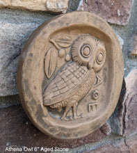 Load image into Gallery viewer, Roman Greek Athena Owl 6" Sculpture statue wall plaque