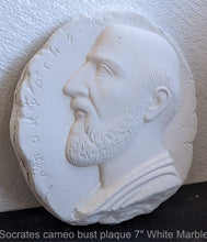 Load image into Gallery viewer, Roman Greek Socrates cameo bust plaque Sculptural wall relief plaque www.Neo-Mfg.com 7"