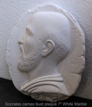 Load image into Gallery viewer, Roman Greek Socrates cameo bust plaque Sculptural wall relief plaque www.Neo-Mfg.com 7"