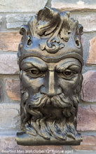 Load image into Gallery viewer, Bearded Man Wall Corbel Bracket carving Sculptural wall relief plaque 11.125" www.Neo-Mfg.com