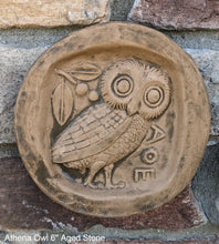 Load image into Gallery viewer, Roman Greek Athena Owl 6" Sculpture statue wall plaque