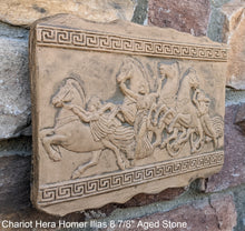 Load image into Gallery viewer, Roman Greek Chariot goddess Hera Homer Ilias sculptural Wall frieze plaque relief www.Neo-Mfg.com 8 7/8"