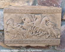 Load image into Gallery viewer, Roman Greek Chariot goddess Hera Homer Ilias sculptural Wall frieze plaque relief www.Neo-Mfg.com 8 7/8"
