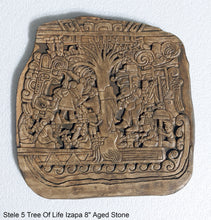 Load image into Gallery viewer, Aztec Mayan Stele 5 Tree Of Life Izapa Olmec Sculpture wall plaque 8" www.Neo-Mfg.com
