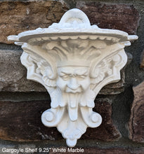 Load image into Gallery viewer, Gargoyle Satyr wall Shelf corbel Grotesque goblin sculpture www.NEO-MFG.com 9.25" winged greenman leaf face