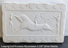 Load image into Gallery viewer, Roman Greek Leaping bull Knossos Mycenaean sculptural Wall frieze plaque relief www.Neo-Mfg.com 9 3/8"