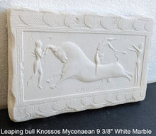Load image into Gallery viewer, Roman Greek Leaping bull Knossos Mycenaean sculptural Wall frieze plaque relief www.Neo-Mfg.com 9 3/8"
