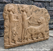 Load image into Gallery viewer, Assyrian Elamites with two lion East staircase Persian Persepolis art Wall Sculpture 15.75" www.Neo-Mfg.com