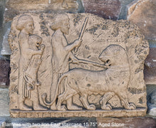 Load image into Gallery viewer, Assyrian Elamites with two lion East staircase Persian Persepolis art Wall Sculpture 15.75" www.Neo-Mfg.com