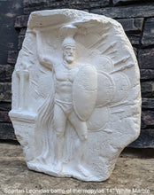 Load image into Gallery viewer, Roman Greek Spartan Leonidas battle of thermopylae Sculptural Wall frieze plaque Fragment relief www.Neo-Mfg.com 14"