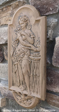 Load image into Gallery viewer, Roman Greek Carved nymph Fountain of Innocents Danaides of Argos Water Figure Sculptural Wall frieze plaque relief www.Neo-Mfg.com 15.125"