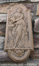 Load image into Gallery viewer, Roman Greek Carved nymph Fountain of Innocents Danaides of Argos Water Figure Sculptural Wall frieze plaque relief www.Neo-Mfg.com 15.125"