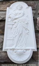 Load image into Gallery viewer, Roman Greek Carved nymph Fountain of Innocents Danaides of Argos Water Figure Sculptural Wall frieze plaque relief www.Neo-Mfg.com 15.125"