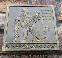 Load image into Gallery viewer, Assyrian Persian Winged Sphinx from the Palace of Darius Sculpture reproduction art 8" www.Neo-Mfg.com Museum Reproduction g26