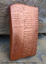 Load image into Gallery viewer, Sumerian Cuneiform tablet Medical Nippur Sculptural relief plaque www.Neo-Mfg.com 5.5" Museum reproduction