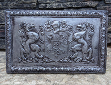 Load image into Gallery viewer, Coat of arms Rampant Griffin w/ double head phoenix wall plaque relief statue sculpture 14.5" www.Neo-Mfg.com