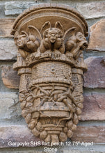 Load image into Gallery viewer, Gargoyle SHS fort perch wall Shelf corbel Grotesque goblin sculpture www.NEO-MFG.com 12.75"