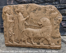 Load image into Gallery viewer, Assyrian Elamites with two lion East staircase Persian Persepolis art Wall Sculpture 15.75" www.Neo-Mfg.com