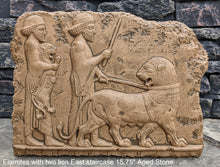 Load image into Gallery viewer, Assyrian Elamites with two lion East staircase Persian Persepolis art Wall Sculpture 15.75&quot; www.Neo-Mfg.com
