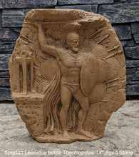 Load image into Gallery viewer, Roman Greek Spartan Leonidas battle of thermopylae Sculptural Wall frieze plaque Fragment relief www.Neo-Mfg.com 14"