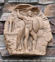 Load image into Gallery viewer, Roman Greek Spartan Leonidas battle of thermopylae Sculptural Wall frieze plaque Fragment relief www.Neo-Mfg.com 14"