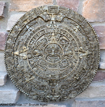 Load image into Gallery viewer, History MAYAN AZTEC CALENDAR Sculptural wall relief plaque 17" www.Neo-Mfg.com