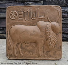 Load image into Gallery viewer, Indus Valley Bull Ox sculpture wall plaque Mohenjo-Daro seal Pashupati www.NEO-MFG.com 11"