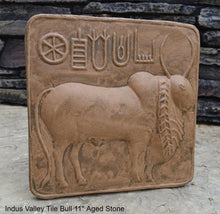 Load image into Gallery viewer, Indus Valley Bull Ox sculpture wall plaque Mohenjo-Daro seal Pashupati www.NEO-MFG.com 11"