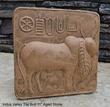Load image into Gallery viewer, Indus Valley Bull Ox sculpture wall plaque Mohenjo-Daro seal Pashupati www.NEO-MFG.com 11"