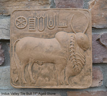 Load image into Gallery viewer, Indus Valley Bull Ox sculpture wall plaque Mohenjo-Daro seal Pashupati www.NEO-MFG.com 11"