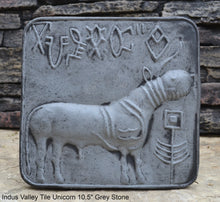 Load image into Gallery viewer, Indus Valley Cow metal plate tin sculpture wall plaque Mohenjo-Daro seal Pashupati www.NEO-MFG.com 10.5"