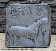 Load image into Gallery viewer, Indus Valley Cow metal plate tin sculpture wall plaque Mohenjo-Daro seal Pashupati www.NEO-MFG.com 10.5&quot;
