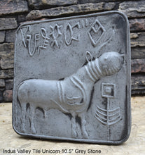 Load image into Gallery viewer, Indus Valley Cow metal plate tin sculpture wall plaque Mohenjo-Daro seal Pashupati www.NEO-MFG.com 10.5"