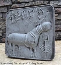 Load image into Gallery viewer, Indus Valley Cow metal plate tin sculpture wall plaque Mohenjo-Daro seal Pashupati www.NEO-MFG.com 10.5"