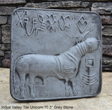 Load image into Gallery viewer, Indus Valley Cow metal plate tin sculpture wall plaque Mohenjo-Daro seal Pashupati www.NEO-MFG.com 10.5"