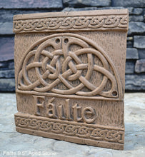 Load image into Gallery viewer, FAILTE Irish WELCOME Ireland Gaelic Celtic Stone Sign Plaque www.Neo-M.com 9.5"