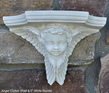 Load image into Gallery viewer, Angel winged child face baby corbel wall sconce shelf 8.5" sculpture www.NEO-MFG.com