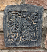 Load image into Gallery viewer, Aztec Mayan Jaguar Balam Cat sculpture Wall plaque carving 7" www.Neo-Mfg.com b15