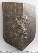 Load image into Gallery viewer, Coat Arms Rampant Lion brick wall shield sculpture plaque www.NEO-MFG.com 13"