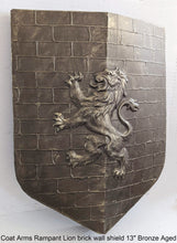 Load image into Gallery viewer, Coat Arms Rampant Lion brick wall shield sculpture plaque www.NEO-MFG.com 13"