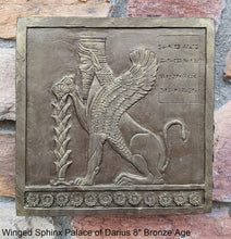 Load image into Gallery viewer, Assyrian Persian Winged Sphinx from the Palace of Darius Sculpture reproduction art 8" www.Neo-Mfg.com Museum Reproduction g26